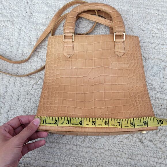 Vintage Croc Embossed Leather Beige purse - Picture 10 of 11